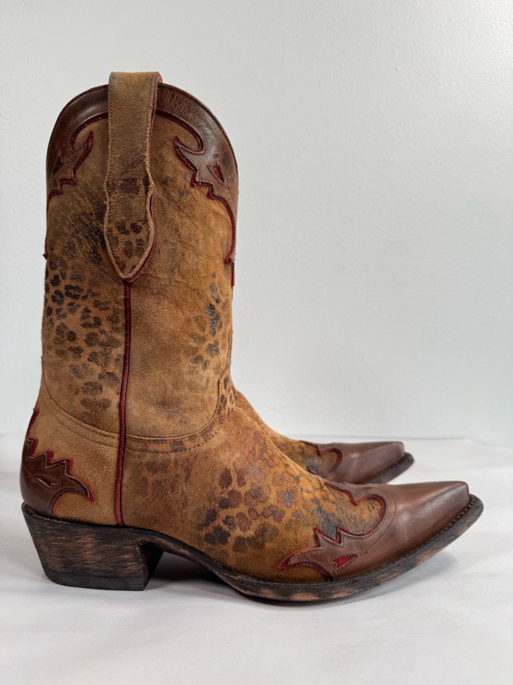 Old Gringo Women’s Leopardito Western Boots Size 8.5 B Pointed Toe Tan Leather